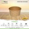 Paper Food Container - kraft Paper with Lid - 500ml