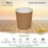 Paper Food Container - White and Ripple Paper with Lid -750ml