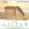 Paper Food Container - kraft Paper with Lid - 500ml