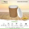 Paper Food Container - White and Ripple Paper with Lid -750ml