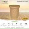 Paper Food Container - kraft Paper with Lid - 1000ml