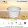 Paper Food Container, Soup Bowl - White Paper with Lid -400ml, 12oz Size