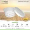 Paper Food Container, Soup Bowl - White Paper with Lid -400ml