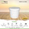 paper flat bowl | Paper Food Flat Bowl | Flat Bowl Container | Flat Bowl, Soup Bowl | White Paper with Lid -1500ml, 50oz Size