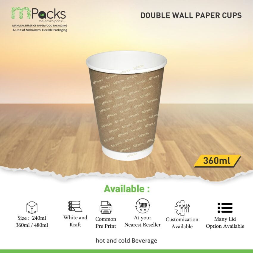Double Wall Paper Cup Direct from Manufacturer Mpacks