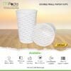 Paper Cup | Paper Glasses | Paper Cup Double Wall | Customize Paper Cup with lid - white paper 480ml or 16oz Size