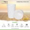 Paper Cup | Paper Glasses | Paper Cup Double Wall | Customize Paper Cup with lid - white paper 360ml or 16oz Size