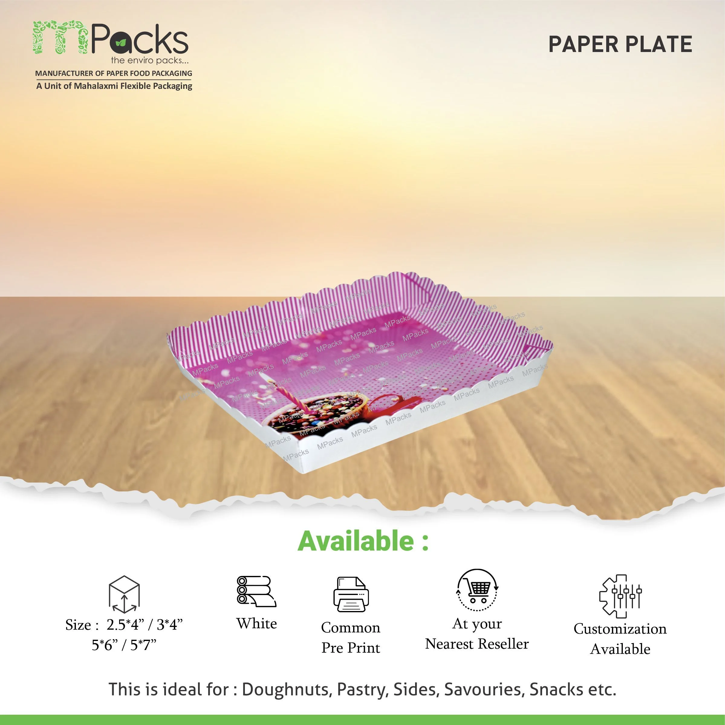 Paper Plate Gloss - 5x6 inch Size