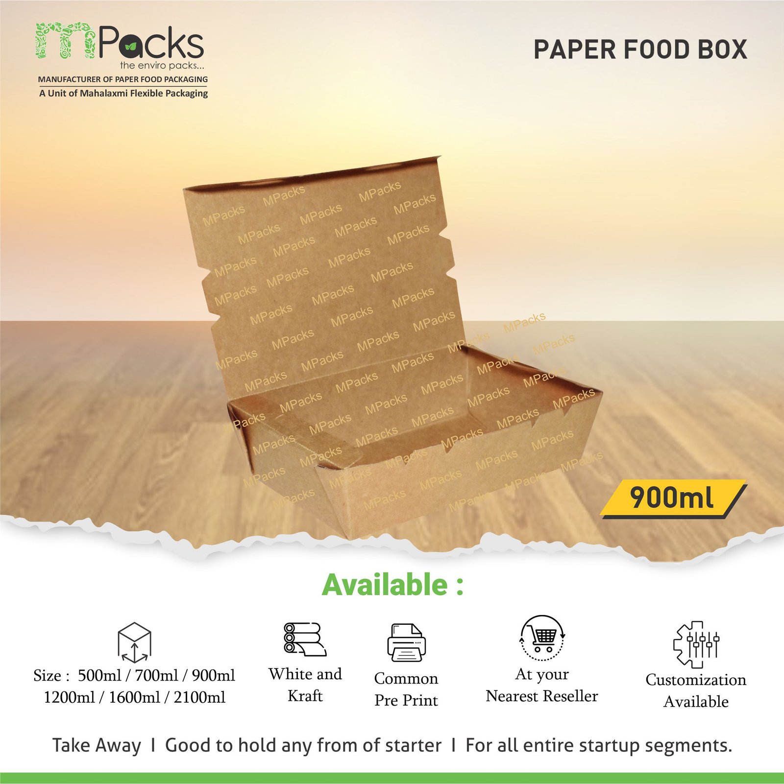Paper Food Box 900 ml