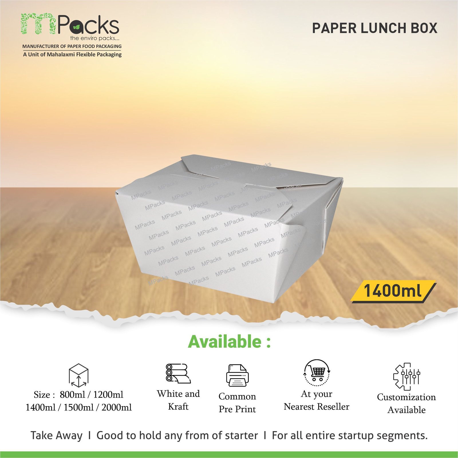 paper lunch box 1400