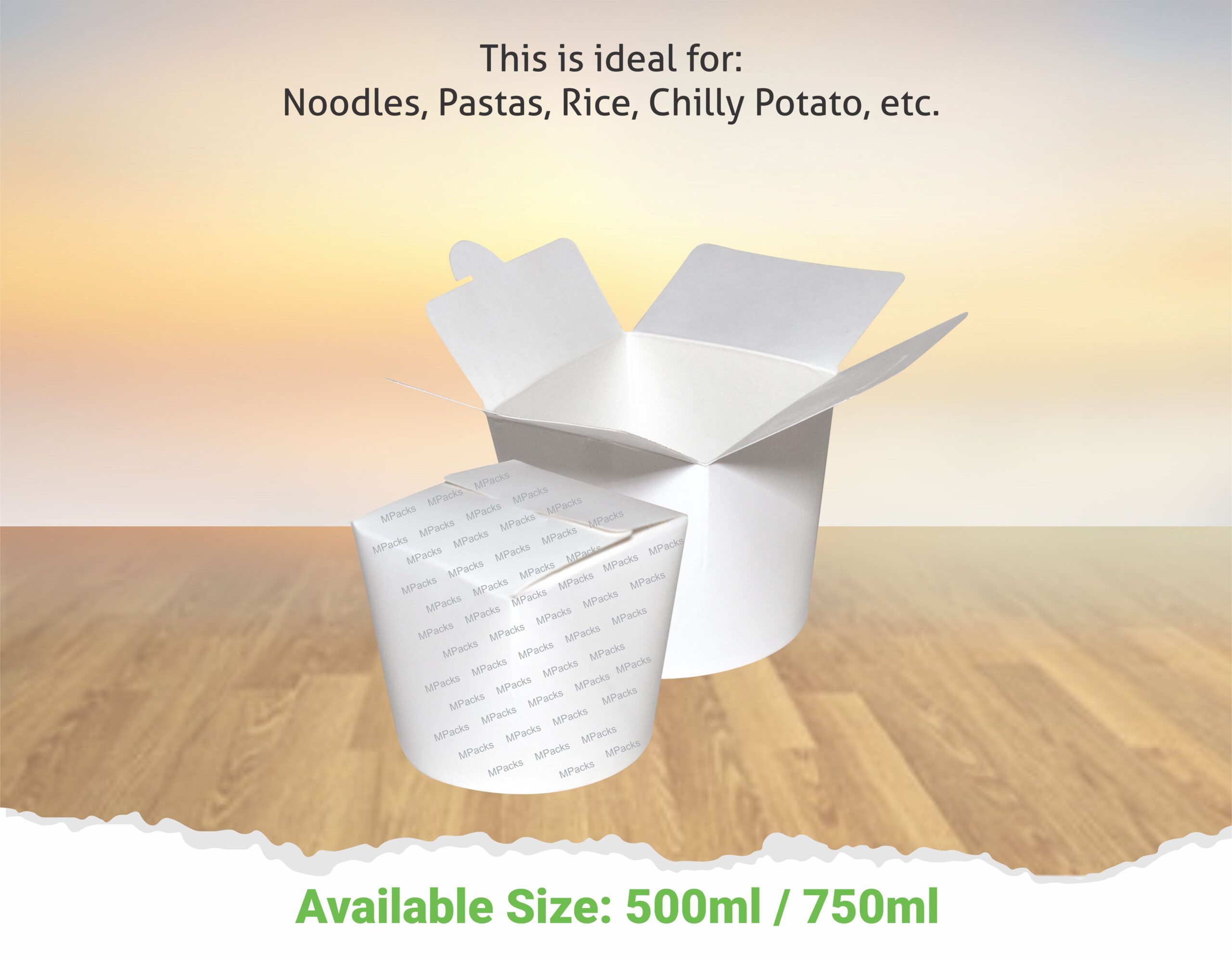 Paper Noodle Box | White Paper Noodle Box | Customize Paper Noodle Box – All Size Available