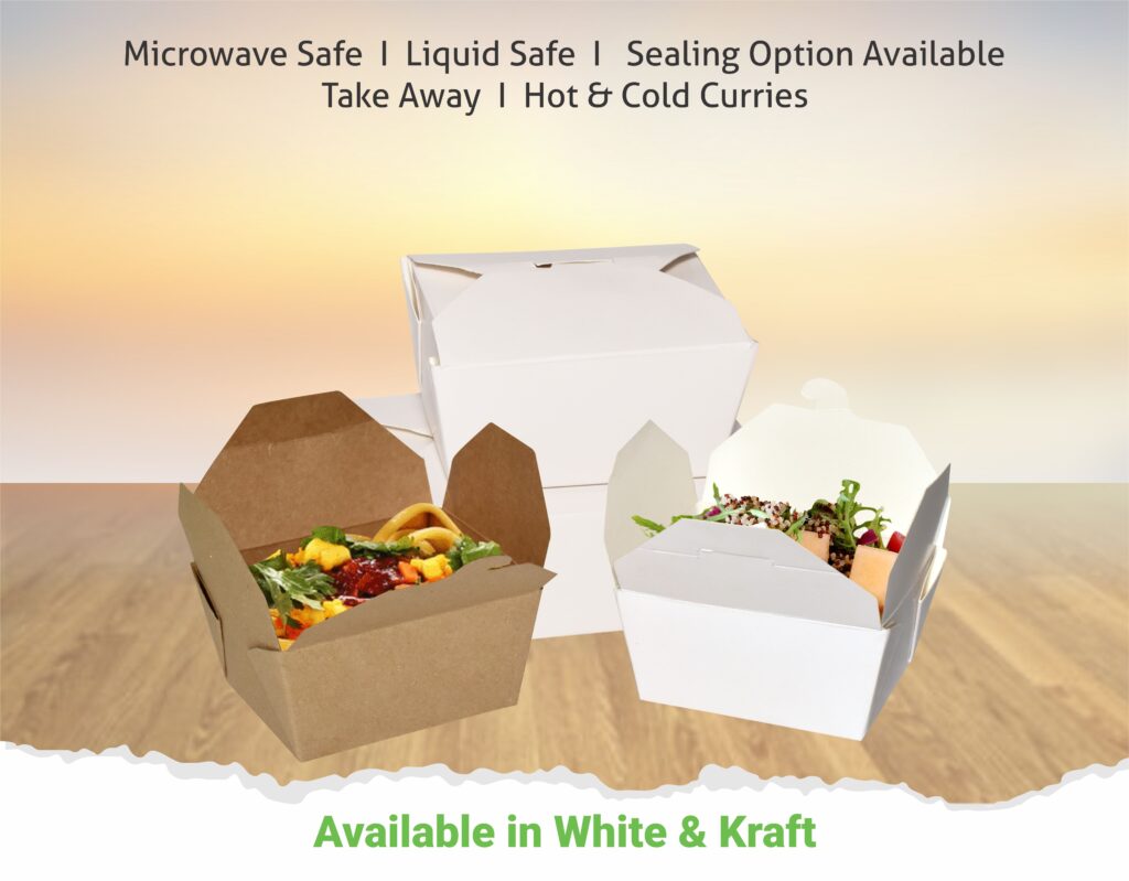 Paper Lunch Box | Square, rectangle Paper Lunch Box | Customize Paper Lunch Box - All Size Available - Kraft and white paper