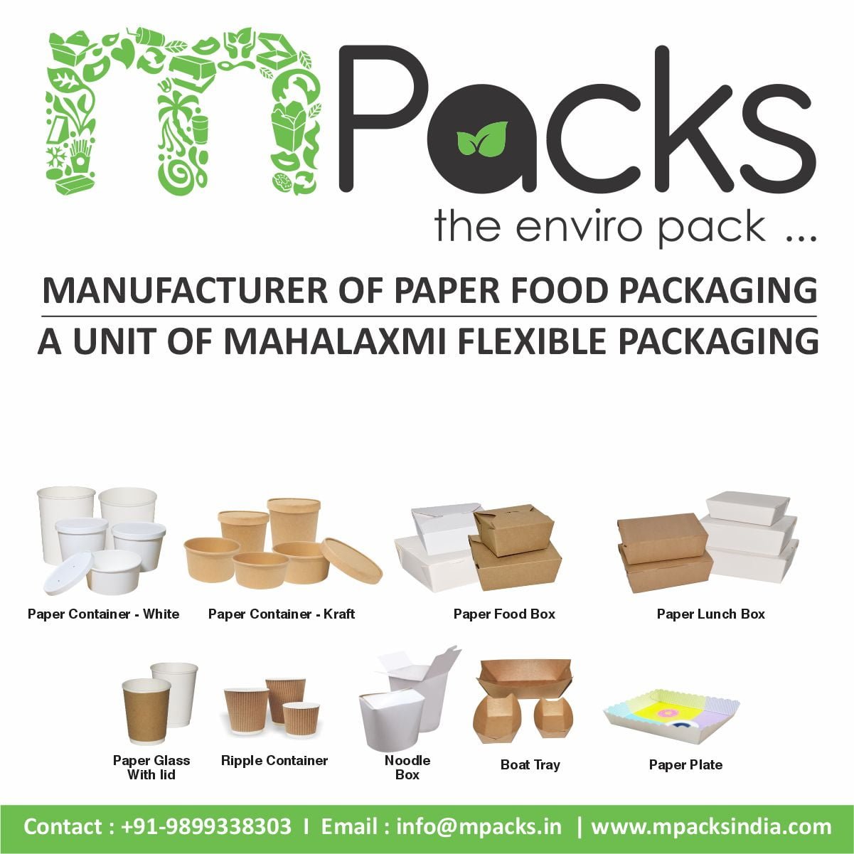 Eco Friendly food packaging - mPacks Paper Food Container Manufacturer from  Ghaziabad